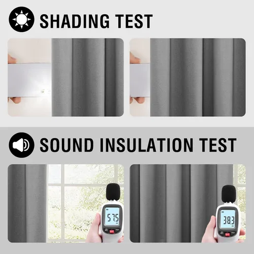 Miniatura 24 de H.VERSAILTEX - Cortinas 100% opacas con aislamiento térmico, texturizadas, de lino, con bloqueo de calor y luz completa, p/sala de estar y Roble