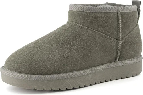 Miniatura 116 de CUSHIONAIRE, Hip 2 - Botas de nieve de gamuza auténtica para mujer, sin cordones, con cómodo forro de piel de oveja sintética + espuma viscoelástica