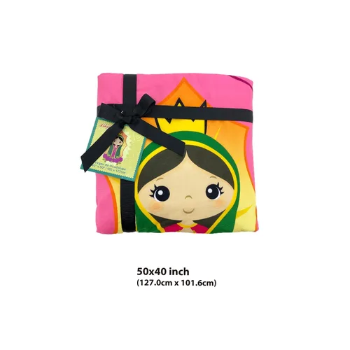 Miniatura 2 de Linzy 62312 - Manta doble de felpa para bebé, Virgen María, Nuestra Señora de Guadalupe, manta doble súper suave para bebé (50 x 40 pulgadas), rosa