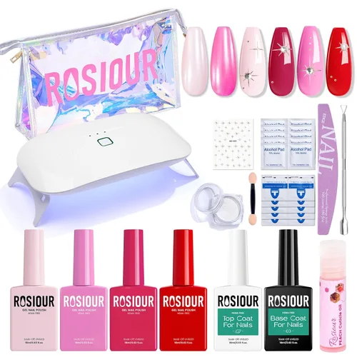 Miniatura 18 de Hema Tpo Free Gel Nail Polish Set - 24 Colores 18ml Juego de Esmalte de Uñas en Gel para Principiantes con 6 Piezas de Capa Base Mate y Brillante