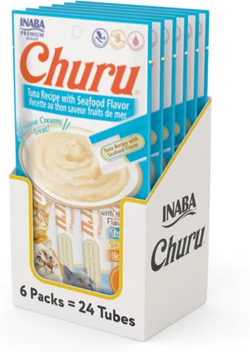 Miniatura 26 de INABA - Golosinas Churu para gatos, puré cremoso para gatos, sin cereales, que se puede lamer y exprimir / suplemento con vitamina E y taurina, 0.5
