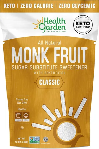 Miniatura 16 de Health Garden Edulcorante de fruta de monje, clásico, sin OMG, sin gluten, sustituto del azúcar, Kosher, apto para dieta cetogénica (3 libras)