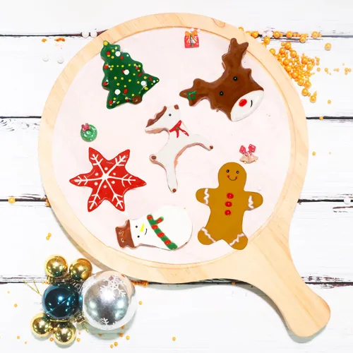 Miniatura 4 de Juego de cortadores de galletas de Navidad, 6 piezas grandes de cortadores de galletas navideñas – árbol de Navidad, muñeco de nieve, hombre