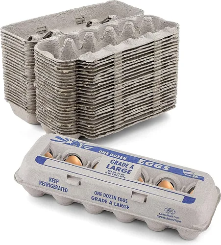 Miniatura 12 de MT Products - Cartones de huevos vacíos impresos con capacidad para hasta doce huevos, 1 docena grande, caja de huevos de papel de pulpa natural
