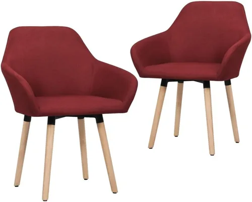 Miniatura 5 de Modern Dining Chairs for Dining Room, Brown Fabric Upholstered Kitchen Chairs, Solid Wood Legs, Easy Assembly