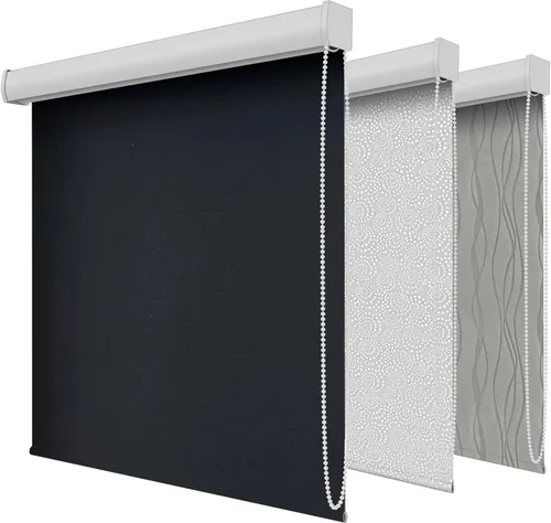 Miniatura 10 de Persianas enrollables opacas con cable, impermeables, de tela con aislamiento térmico, protección UV, fáciles de instalar para el hogar, oficina
