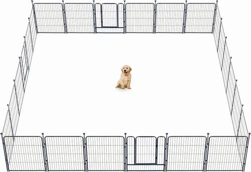 Miniatura 20 de Corralito para perros, 32/40/45 pulgadas de altura resistente, plegable para interiores y exteriores antioxidante, cerca de ejercicio para perros