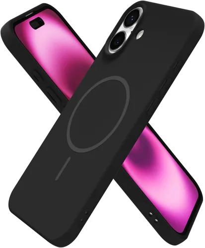 Miniatura 141 de oakxco Funda de silicona Mag Safe para iPhone 17 Pro Max, funda magnética delgada y fina compatible con carga inalámbrica MagSafe, bonita funda Negro