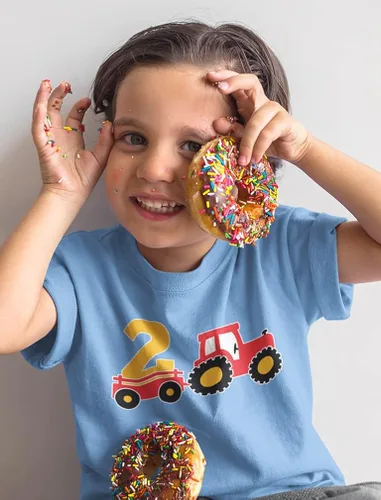 Miniatura 3 de Tstars Camisa de 2 años de edad para el segundo cumpleaños para niños, construcción de fiestas, tractores para niños