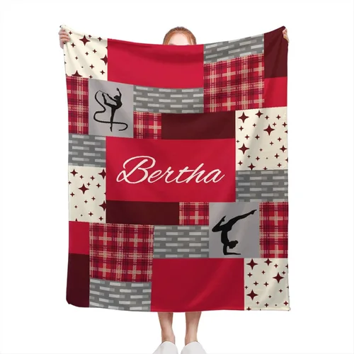 Miniatura 22 de Manta de ballet personalizada con nombre para niña, regalos de cumpleaños y aniversario para niñas, 40 x 30 pulgadas (XS) para mascotas