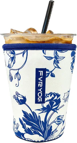 Miniatura 37 de Fundas de neopreno reutilizables aisladas para café helado, fundas para tazas de café helado, fundas para bebidas heladas y calientes