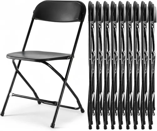 Miniatura 13 de HealSmart Paquete de 2 sillas plegables con asientos acolchados de cuero, marco de metal resistente, diseño portátil apilable para uso en interiores