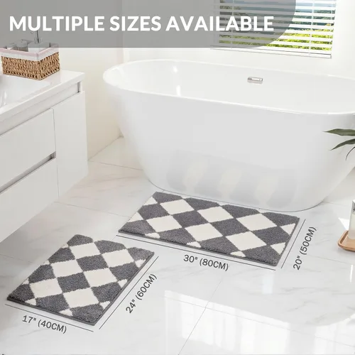 Miniatura 2 de Exclusivo Mezcla Tapetes de baño de 17 x 24 pulgadas, extra suaves, antideslizantes, absorbentes, de microfibra, lavables a máquina, de secado