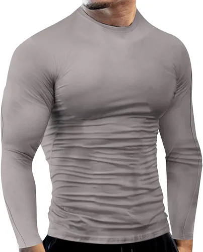 Miniatura 32 de Camisas de compresión atléticas de manga larga para hombre, capa base, camisa de entrenamiento atlético, camisas de compresión, camisetas deportivas