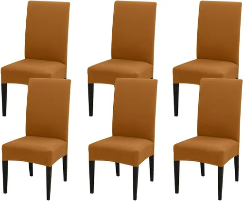 Miniatura 77 de JQinHome Juego de 8 fundas para sillas de comedor, fundas de alta elasticidad extraíbles y lavables, fundas protectoras de asiento para silla