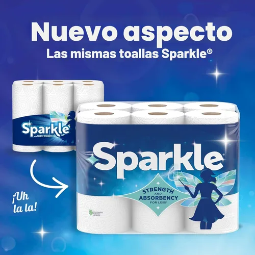 Miniatura 4 de Sparkle, toallas de papel Pick-A-Size, diseño de impresión espirituosa, 6 rollos dobles (total de 660 hojas) - Toallas fuertes de 2 capas
