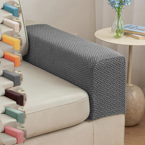 Miniatura 18 de Fundas para Brazos de Sofá y Fundas para Brazos de Sillón Juego de 2 - Protectores Elásticos para Reposabrazos de Sofá con Agarre Antideslizante