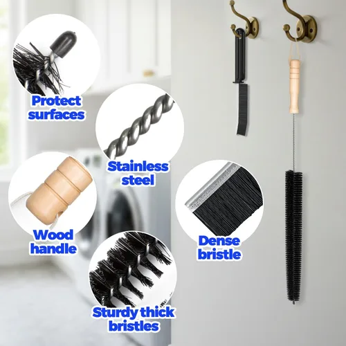 Miniatura 6 de Holikme - Kit de limpieza para ventilación de secadora - Suministros de limpieza para el hogar, cepillo removedor de pelusa para secadora, cepillo