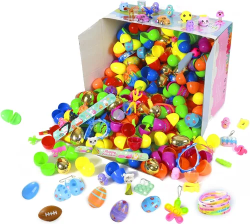 Miniatura 3 de 168 huevos de Pascua precargados con juguetes en el interior, regalos de cesta de Pascua en huevos sorpresa, juguetes de Pascua a granel, premios