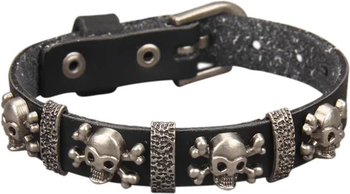 Miniatura 11 de Jeilwiy Pulseras de cuero punk para hombres, pulseras hechas a mano, brazalete ancho, joyería trenzada, color negro y marrón, ajustable, regalos