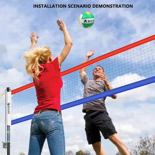 Miniatura 8 de Red de Voleibol de Servicio Pesado para Exteriores con Sistema de Acero Anti-Combado, Postes de Aluminio Ajustables, Juego de Redes Profesionales
