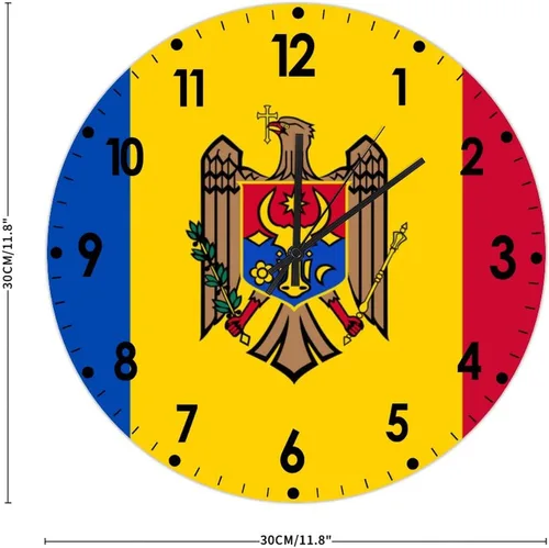 Miniatura 294 de Cheyan Reloj de pared con bandera de Canadá de 12 pulgadas, silencioso, sin tictac, de PVC, funciona con pilas, reloj redondo decorativo, regalo