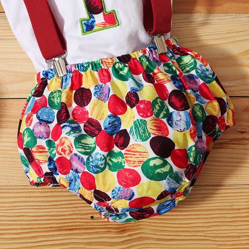 Miniatura 18 de IDOPIP Traje formal para bebé niño para el primer cumpleaños de Cake Smash con corbatín y tirantes y pantalones cortos para sesión de fotos