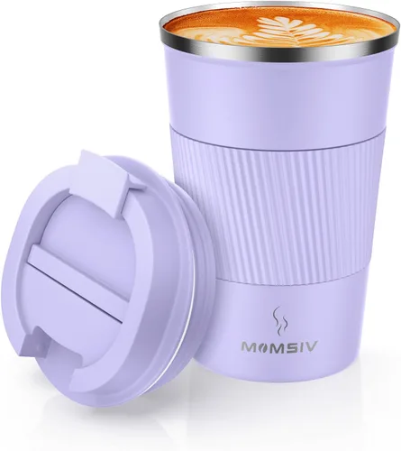 Miniatura 29 de MOMSIV Taza de viaje de 17 onzas, taza de café aislada con tapa a prueba de fugas, vaso reutilizable de doble pared de acero inoxidable al vacío