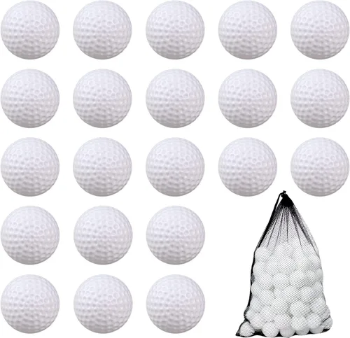 KOFULL Pelotas de golf de plástico, paquete de 24/50/100 pelotas de golf falsas de plástico hueco, para entrenamiento en interiores y exteriores,