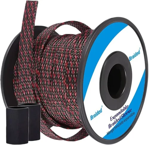Miniatura 11 de Braided - Fundas para cables - Telar de alambre expandible de PET de 1/2 "-25 pies, malla oculta de alambre Braided para cable de video de Negro