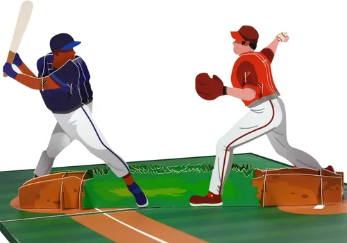 GREETING ART Tarjeta desplegable de béisbol musical, tarjetas de cumpleaños de béisbol, tarjeta del día del padre, tarjetas de felicitación
