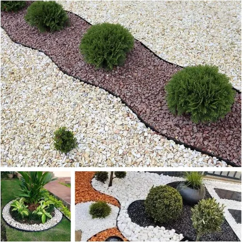 Miniatura 6 de Kit de Bordes Paisajísticos de Jardín Duradero Sin Excavación, Borde de Césped de Plástico Negro de 2 Pulgadas de Alto con 72 Picos de Anclaje