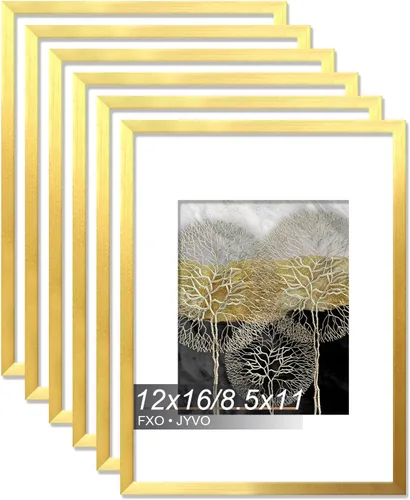 Miniatura 50 de Fxojyvo Marco de Fotos de 4x6, Muestra Foto de 3.5x5 con Paspartú o 4 x 6 Sin Paspartú, Liviano y de Alta Transparencia Marco de 4 por 6 para Pared