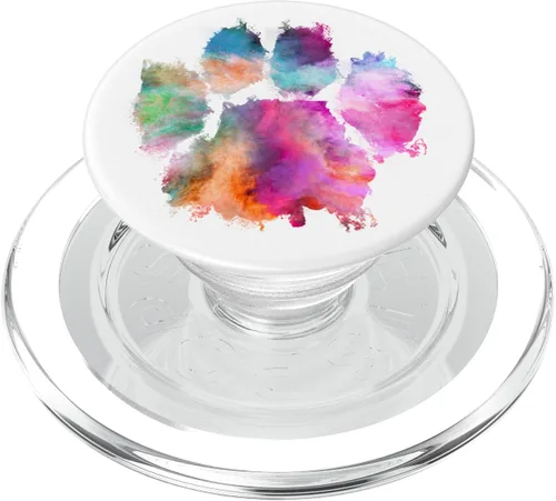 Miniatura 8 de PopSockets PopSockets PopSockets de perro con estampado de pata de perro rosa y azul abstracto