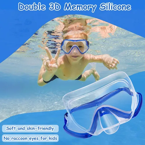 Miniatura 4 de Gafas de natación para niños con cubierta de nariz para jóvenes de 8 a 15 años, antivaho HD Visión Gafas de piscina gafas de natación de agua