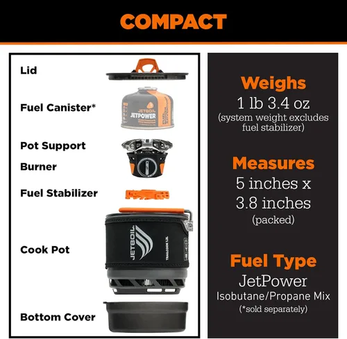 Miniatura 7 de Jetboil TrailCook - Sistema de cocción para estufa de camping y mochilero de 1.2L con control de calor ajustable, nuevo para 2026
