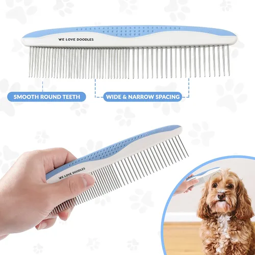 Miniatura 9 de Peine de Aseo de Metal para Perros Quita Enredos y Esteras Peines de Mascotas para Quitar Esteras Desenredante para Pelo Mate Mejor Peine