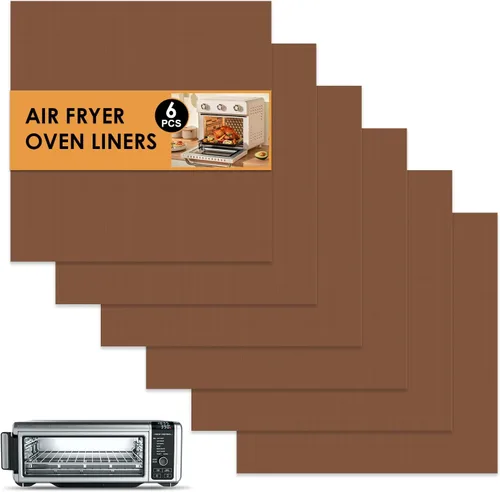 Cook's Aid 6 revestimientos para horno para freidora de aire, alfombrilla antiadherente para horno, compatible con Ninja Foodi SP101 Ninja Foodi