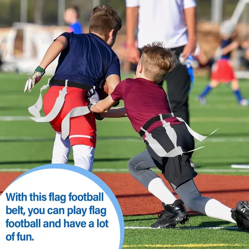 Miniatura 7 de Junkin 6/10 jugadores bandera fútbol conjuntos ajustables cinturones de fútbol y banderas para jóvenes, adolescentes, niños, adultos, jugadores