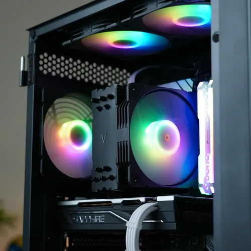 Miniatura 8 de Vetroo V5 Enfriador de aire para CPU con 5 tubos de calor 120mm FDB PWM Refrigeración del procesador para Intel LGA 1851/1700/1200/115X AMD AM5/AM4