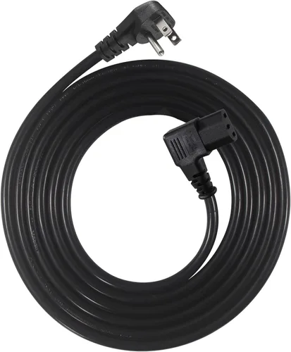 Miniatura 10 de Cable de alimentación de 90 grados, IEC de ángulo recto de 2 pies, fuente de alimentación universal para PC, 16 AWG, NEMA 5-15P negro tipo ángulo a