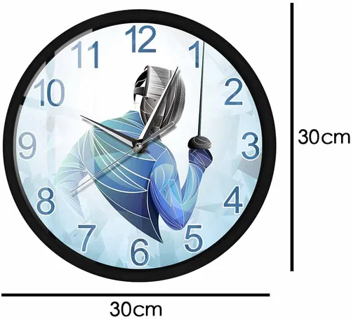 Miniatura 4 de Geek Alerts Reloj de pared LED luminoso con control de sonido, esgrima para el hogar, marco de metal, relojes de cuarzo silencioso, arte de pared