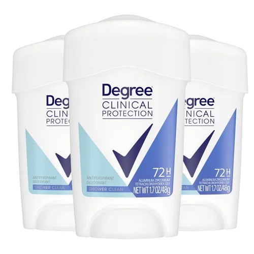 Degree Clinical Protection - Desodorante antitranspirante para mujer, paquete de 3 unidades, 72 horas, protección contra el sudor y el olor,