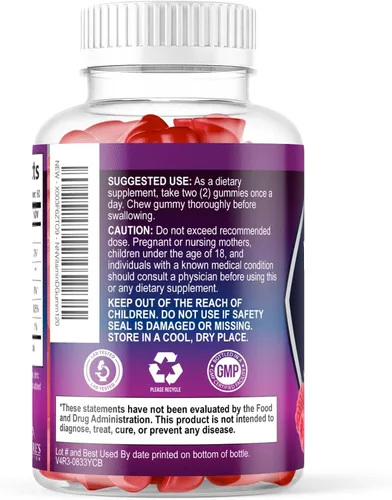 Miniatura 8 de Gomitas de suplemento de vitamina D – Vitamina D3 125 mcg 5000 UI por porción – hueso, dientes, músculo e inmunidad apoyo para la salud para hombres
