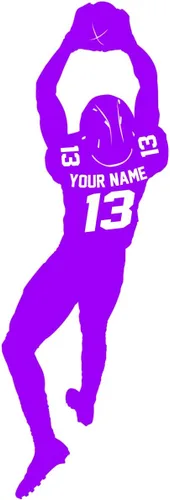 Miniatura 7 de VWAQ Calcomanía de pared personalizada de jugador de fútbol – Nombre personalizado Deportes calcomanía decorativa de vinilo – CS48