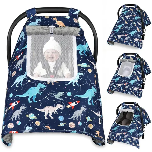 Miniatura 10 de Funda para Asiento de Coche para Bebé, Fundas para Asiento de Coche para Bebé con 2 Capas, Ventanas con Cremallera Transpirables, Funda para Asiento