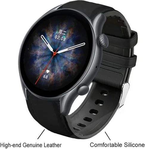 Miniatura 2 de Lamshaw Correa compatible con Amazfit GTR 3 Pro, correa de repuesto de silicona de cuero transpirable compatible con Amazfit GTR 2 / GTR 3 / GTR 3