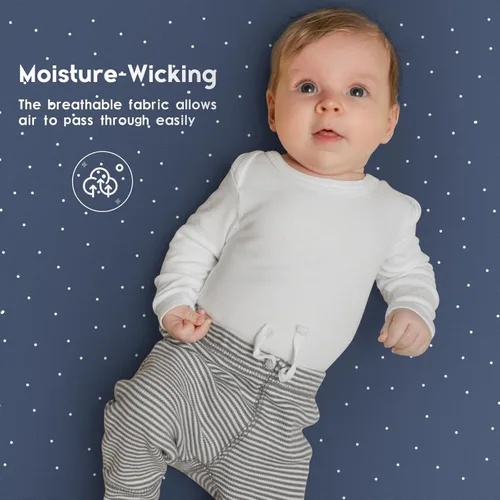 Miniatura 5 de Yoofoss Sábanas para cuna de bebé para niños y niñas, paquete de 2 sábanas bajeras para cuna estándar y colchón de niño pequeño, sábana de Panda