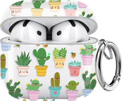 Miniatura 59 de Maxjoy Funda compatible con AirPods Pro, funda con diseño de vaca clara para mujeres y niñas, bonita funda protectora suave con llavero compatible