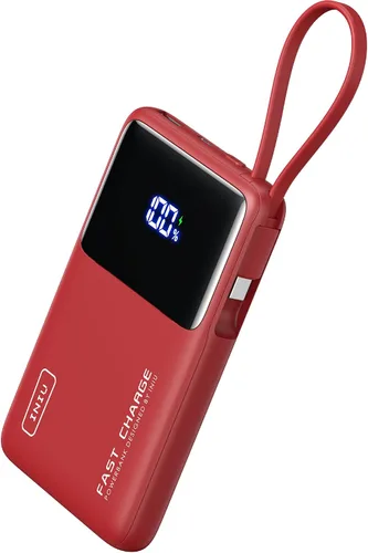 Miniatura 8 de INIU Banco de energía de 45 W, cargador portátil más delgado de 10000 mAh con cable USB-C integrado, batería de entrada y salida USB C de carga Negro